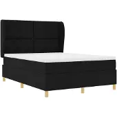 vidaXL Boxspringbed met matras, donkergrijs, 90x190 cm, zwart