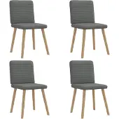 vidaXL Eetkamerstoelen 4 st stof donkergrijs