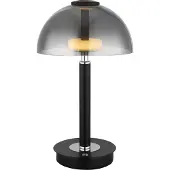 Globo Tafellamp Uldin zwart met smoke glas