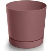 Prosperplast Tubo Serie - Plastic Bloempot met Schotel - 14,7 cm - Marsala - Voor Binnen en Buiten