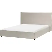 Beliani VAUCLUSE - Waterbed - Taupe - 160 x 200 cm - Fluweel