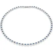 Swarovski Ketting 'Una' azuur / zilver / transparant