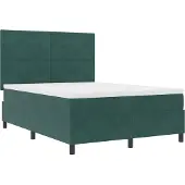 vidaXL LED Box Spring Bed Donkergroen 160 x 200 cm Fluweel