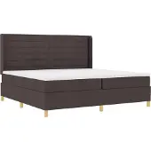 vidaXL Boxspring bed met matras met LED Bruin 200 x 200 cm Stof