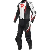 Dainese Laguna Seca 5, leren pak 2st. geperforeerd ,Zwart/Wit/Rood ,58