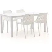 Forza furniture + 10% kassakorting | Forza Ripi/Menzano 160cm dining tuinset 5-delig stapelbaar