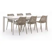Forza furniture Forza Ripi/Sestino 220cm dining tuinset 7-delig stapelbaar