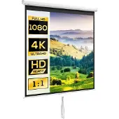 HOMCOM -Projectiescherm-Kunststof-162,5x8x162cm-Wit