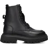 Nubikk Fae Bobbi Jr leren veterboots zwart Meisjes Leer Effen - maat 35
