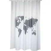 MSV Douchegordijn World Grijs 180cm