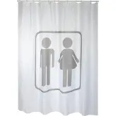 MSV Douchegordijn Man/vrouw Grijs 180cm