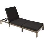 TecTake - Ligstoel Sofia - wicker zonnebed - natuur - 403686