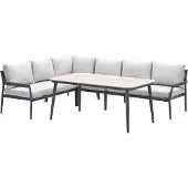 Garden Impressions Tineo lounge dining set 5-delig - donker grijs