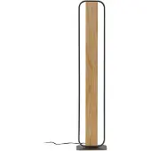 LINDBY LED-vloerlamp Romilda, hout licht, Woon-/ Eetkamer, Landelijk, LED vloerlamp