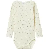Name it Rompertje/body 'NMFWang' beige / olijfgroen / wit