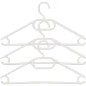 MSV Kledinghangers Wit – Set van 3 Plastic Hangers – Lichtgewicht en Praktisch voor Garderobe en Kledingkast