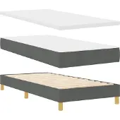 vidaXL Boxspring bed met matras Donkergrijs 200 x 80 cm Stof