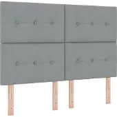 vidaXL LED Box Spring Bed met hoofdeinde Lichtgrijs 140 x 200 cm Stof