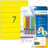 Herma ordneretiketten A4, 192 mm lang, permanent hechtend/bedrukbaar, 140 stuks, geel