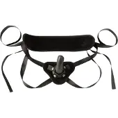 Sei mio - strap-on dildo met harnas - 15 cm - zwart