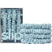 Slip Pure Silk Skinny Scrunchies Sky Blue Haarelastiek 4 st