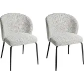 Beliani ZANA - Eetkamerstoel set van 2 - Wit - Polyester