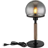 Globo Lighting Tafellamp Haku zwart met smoke glas