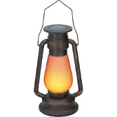 Grundig Solar Tuinverlichting - Lantaarn - LED - Vlameffect