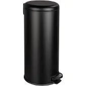 Wenko Pedaalemmer Leman 30 Liter mat zwart - Easy Close deksel - Afvalemmer - Prullenbak - Afvalbak - Vuilbak - Vuilnisbak