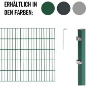 Alberts Dubbelstaafmat hekwerk Basisset Hoogte: 80 - 160 cm, totale lengte: 4 - 30 m, voor plaatsing in beton (set)