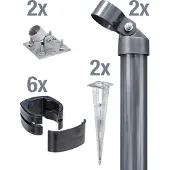 Alberts Hoekpaal Fix-Clip Pro voor gaasdraadhoogte 153 cm, om vast te schroeven (set)