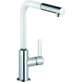 Kludi L Line S 1 gats keukenkraan met uittrekbare handdouche chroom/wit