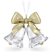 Swarovski Kerstbellen 2024 5686321 beeldjes | goudkleurige kerstdecoratie, kerstbellen en kristal beeldjes