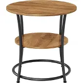 Vasagle Ronde salontafel met onderplank in industrieel design