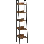 Vasagle Boekenkast 5 niveaus smal open, Vintagebruin + zwart