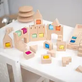 TickiT Wooden Building Gem Blocks Super Set - Pk82 + tray