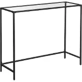 Vasagle Bijzettafel van gehard glas, Zwart / 35 x 100 x 80 cm