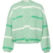 s.Oliver Gebreid vest grasgroen / lichtgroen / wit
