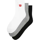 Wilson Tennissok U Qtr Top 3 Pack Bright White / Black-Schoenmaat 43 - 46