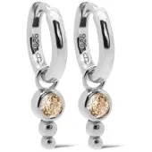 Karma Oorhangers Hinged Hoops Nina Dot Champaign Zilver