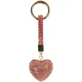 Clayre & Eef Sleutelhanger Hart 4x3x13 cm Rood Kunststof
