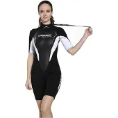 Cressi ALTUM DAMES 3MM SHORTY WETSUIT ZWART/WIT/AQUAMARINE S/2