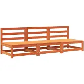 vidaXL Tuinbank zonder armleuning 3 st 70x70x67 cm grenenhout wasbruin