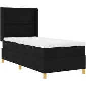 vidaXL Boxspring bed met LED-stripverlichting Zwart 100 x 200 cm Stof