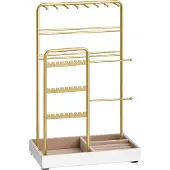 Songmics Sieradenstandaard met metalen frame als cadeau-idee, Goudkleurig
