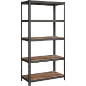 Songmics Opbergrek met 5 verstelbare planken, Vintagebruin + zwart / 50 X 100 X 200 cm / 1