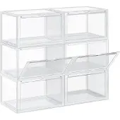 Songmics Kunststof doos met transparante deur, Transparant / 36 x 28 x 22 cm (L x B x H)