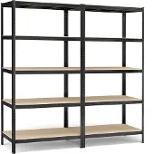Songmics Zware plank met 5 verstelbare planken, Zwart / 2