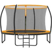 Songmics ronde tuintrampoline met veiligheidsnet, Zwart + Oranje / Ø 366 cm
