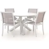 Bellagio + 10% kassakorting | Anzio/Lodola ø130cm dining tuinset 5-delig stapelbaar